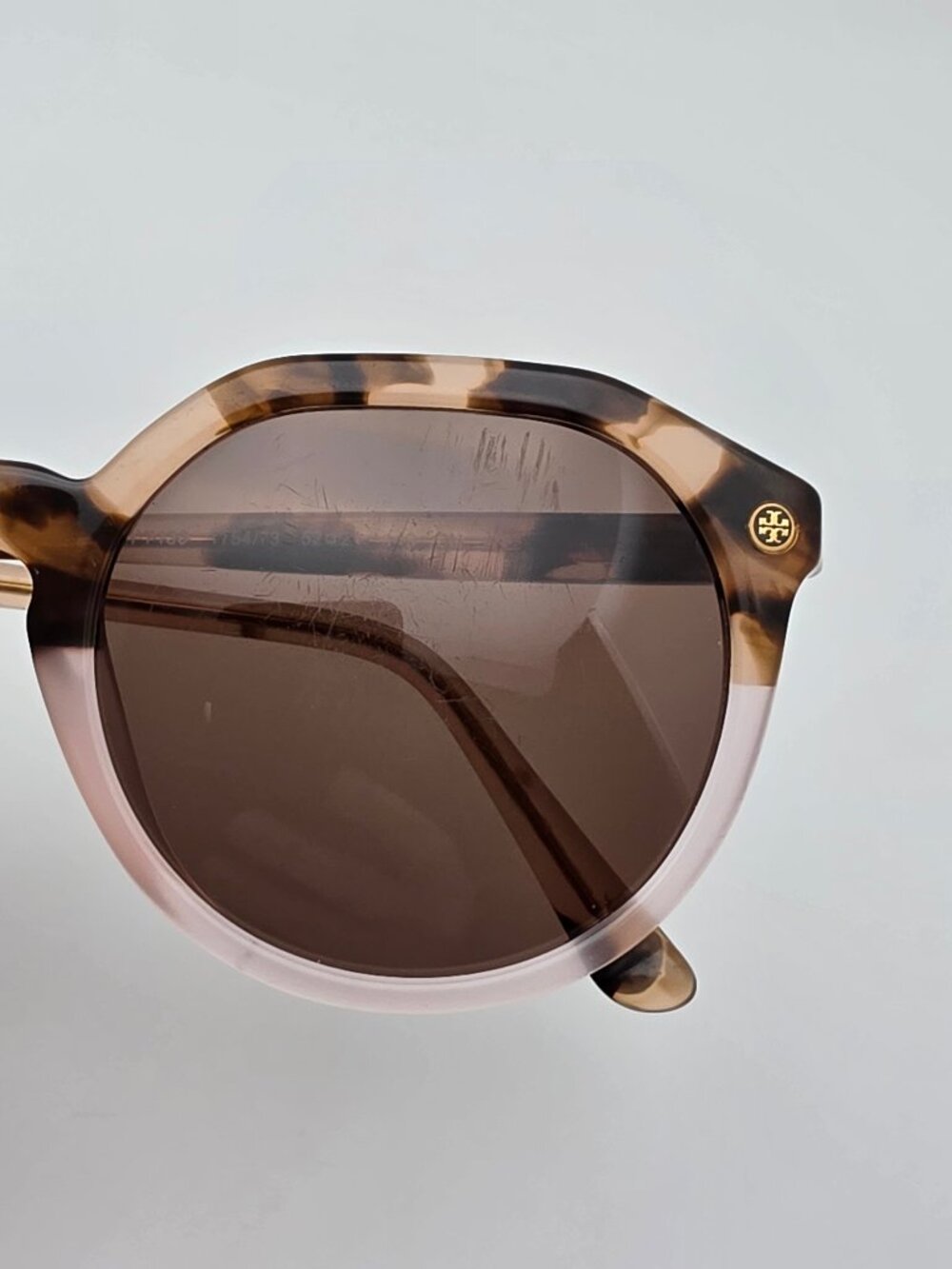 Tory Burch TY7130 1754/73 Blush Tortoise Pink Frame Brown Lens Sunglasses 52mm - Picture 12 of 16